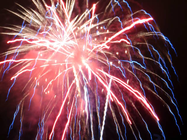 fireworks: blue streaks